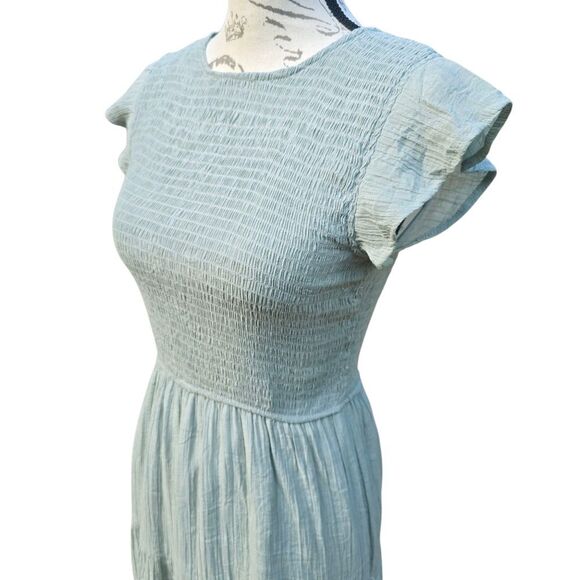 Anthropologie By The River Sage Smocked Tiered Midi Dress Small - Picture 2 of 8